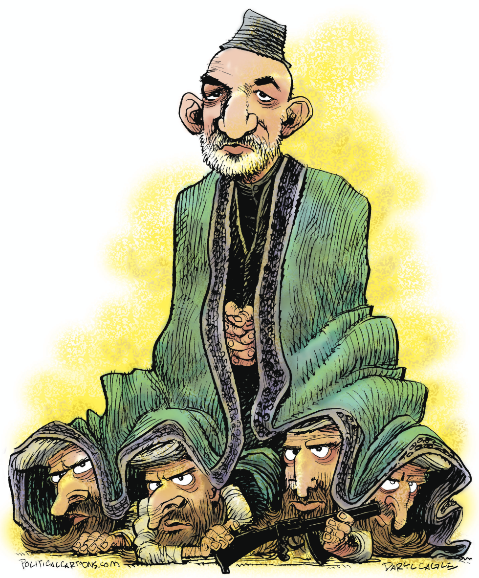  HAMID KARZAI AND HIS TALIBAN PALS by Daryl Cagle