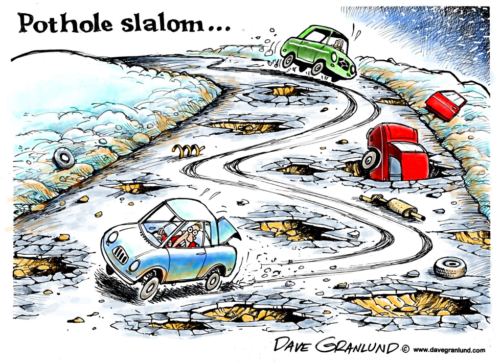  POTHOLE SLALOM by Dave Granlund