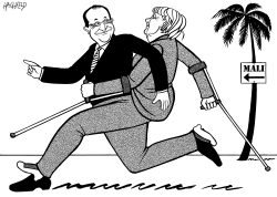 MERKEL TRAVELS WITH HOLLANDE by Rainer Hachfeld