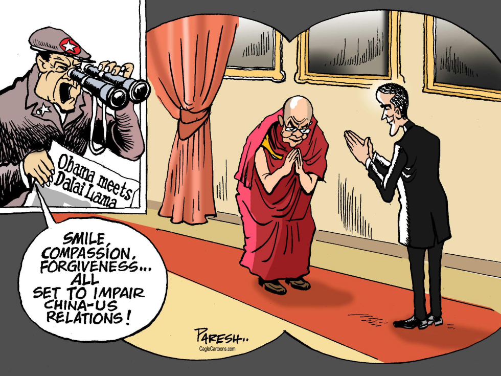  OBAMA AND DALAI LAMA by Paresh Nath