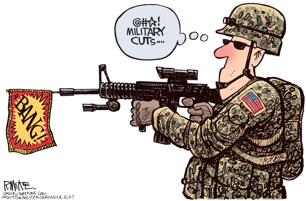  MILITARY CUTS by Rick McKee