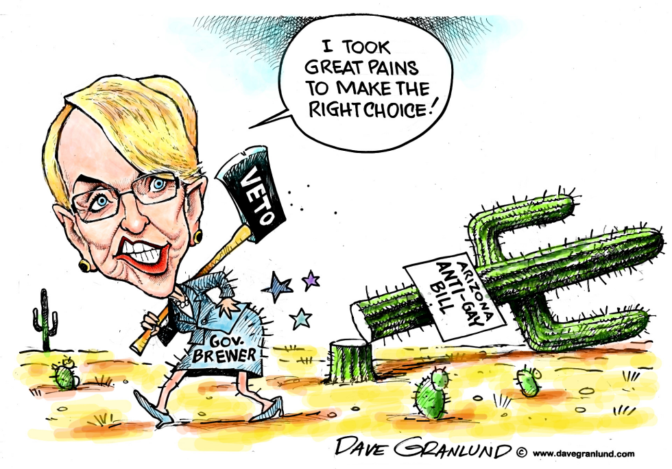  AZ ANTI-GAY BILL VETOED by Dave Granlund