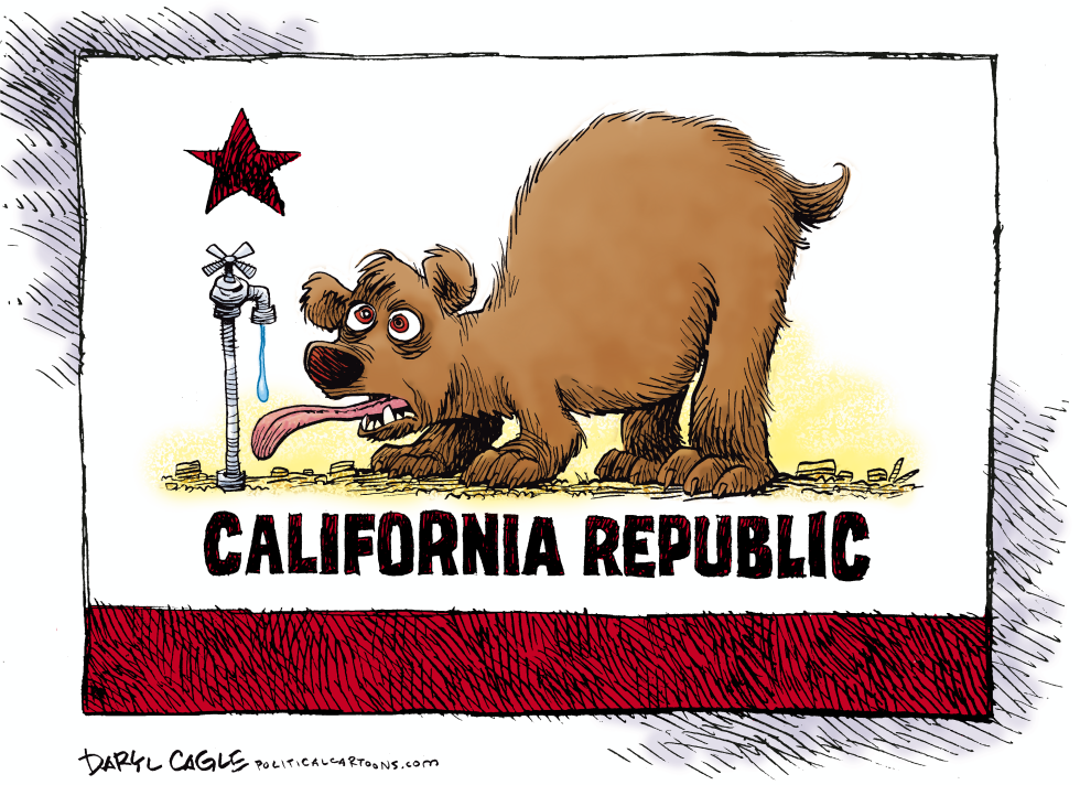  THIRSTY CALIFORNIA FLAG by Daryl Cagle