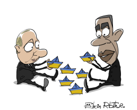 OBAMA AND PUTIN by Sergei Elkin