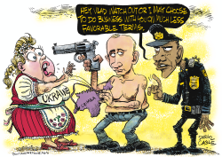 PUTIN - UKRAINE PURSE BANDIT by Daryl Cagle