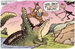 ANOTHER OBAMACARE DELAY by Rick McKee