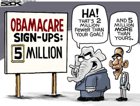 OBAMA CARES by Steve Sack