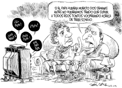 EL PAPA, LA TELEVISION Y SCHIAVO by Daryl Cagle