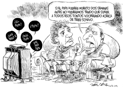 EL PAPA, LA TELEVISION Y SCHIAVO by Daryl Cagle