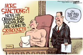 OBAMACARE SANCTIONS by Rick McKee