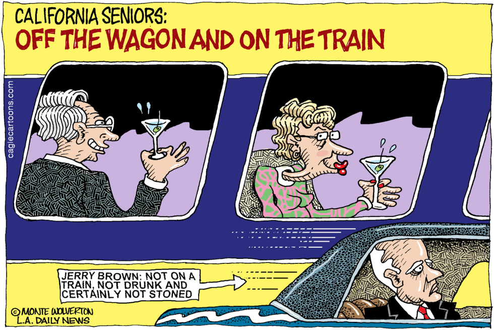  LOCAL-CA OLD PEOPLE ON BULLET TRAIN by Wolverton