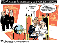 POPE AND OBAMA by David Fitzsimmons