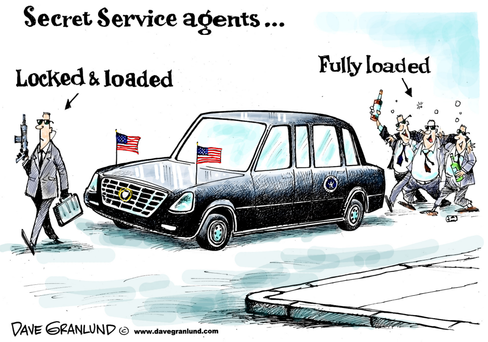  SECRET SERVICE AND BOOZE by Dave Granlund