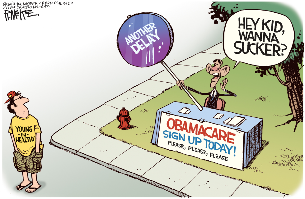  YET ANOTHER OBAMACARE DELAY by Rick McKee