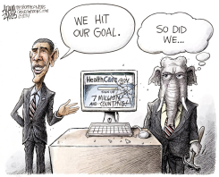 OBAMACARE GOAL by Adam Zyglis