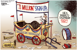 OBAMACARE BANDWAGON by Rick McKee