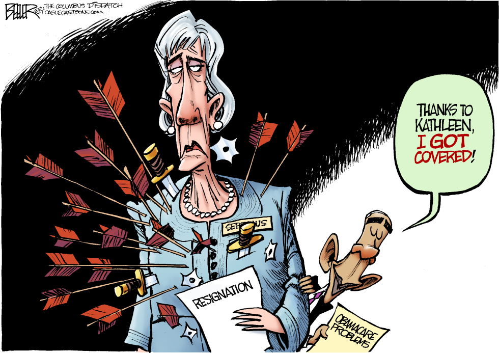  SEBELIUS RESIGNS by Nate Beeler