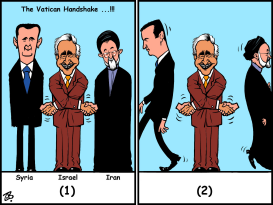 THE VATICAN HANDSHAKE by Emad Hajjaj