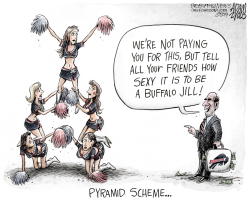 BUFFALO BILLS CHEERLEADERS by Adam Zyglis