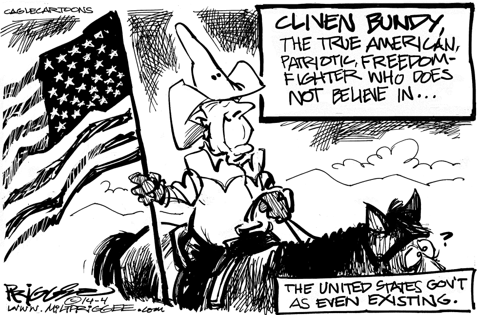  CLIVEN BUNDY THE PATRIOT by Milt Priggee