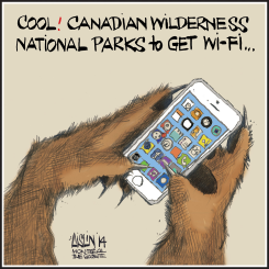 WI-FI TO BE INTRODUCED IN CANADA'S NATIONAL PARKS by Aislin