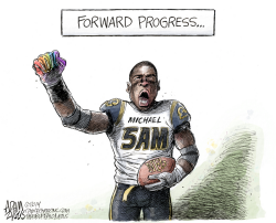 MICHAEL SAM DRAFTED by Adam Zyglis