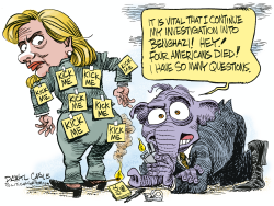 HILLARY CLINTON BANGHAZI KICK-ME by Daryl Cagle