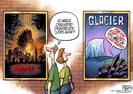 GODZILLA AND GLACIERS by Nate Beeler