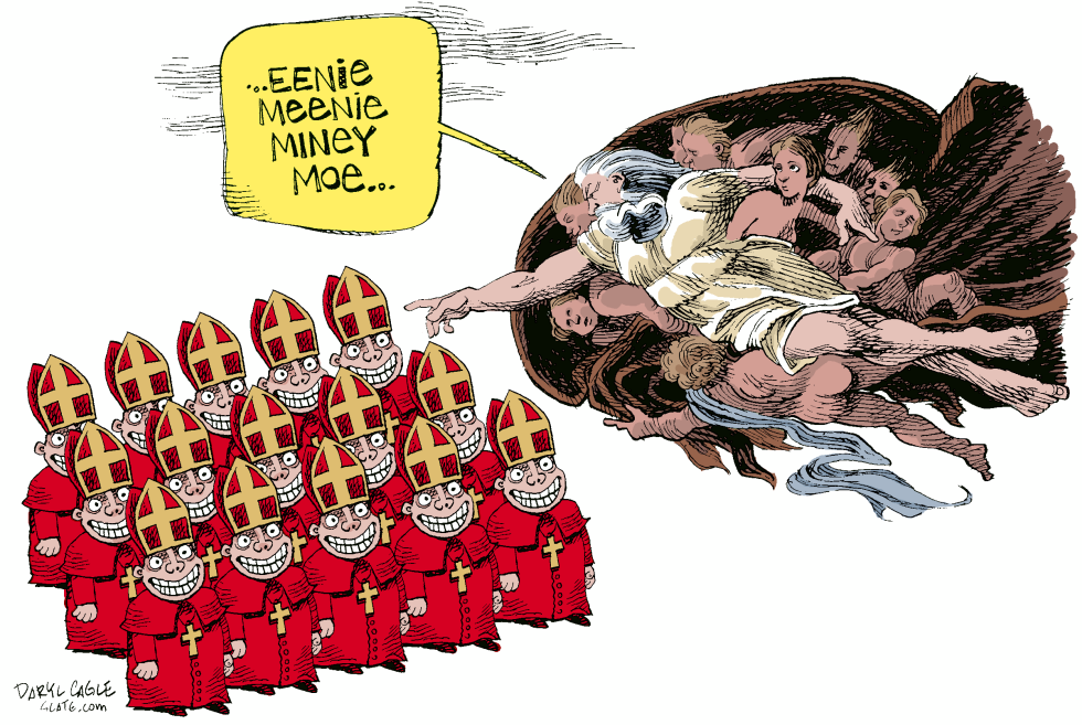  GOD PICKS A NEW POPE by Daryl Cagle