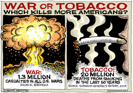 MORE AMERICAN DEATHS FROM WAR OR TOBACCO by Wolverton