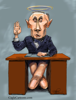 PUTIN CROSS-LEGGED by Riber Hansson