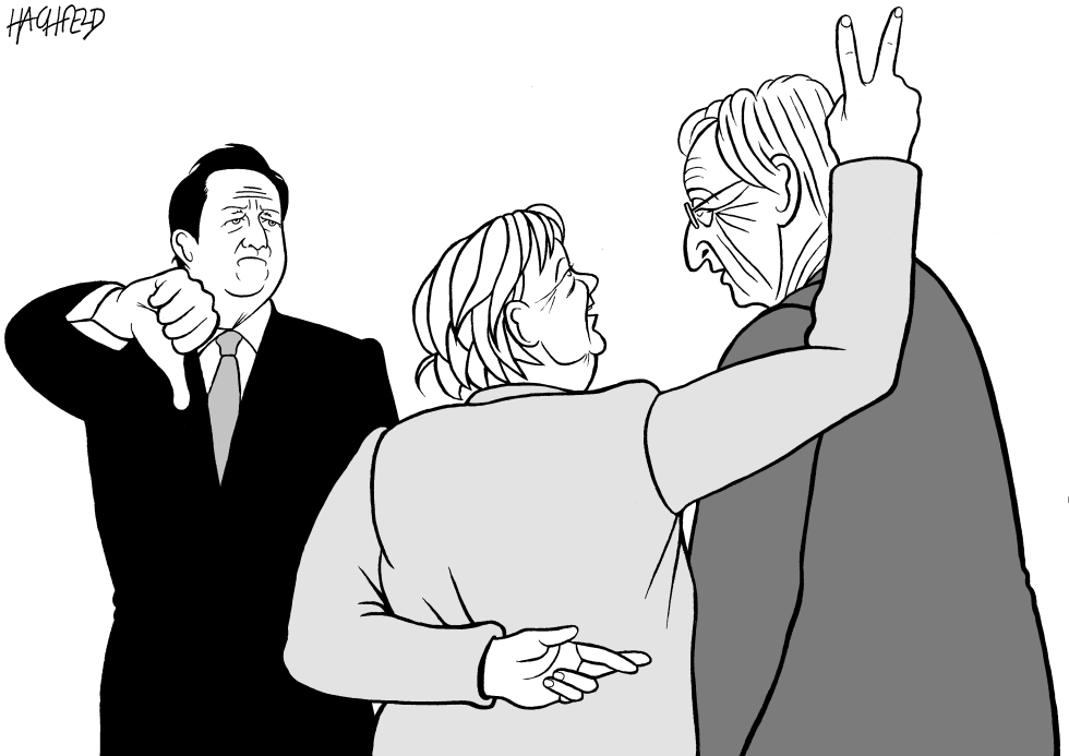  CAMERON, MERKEL, JUNCKER by Rainer Hachfeld