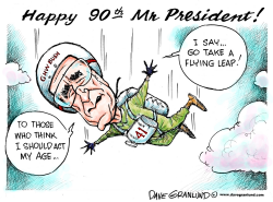 GEORGE HW BUSH TURNS 90 by Dave Granlund