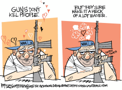 GUNS DON'T KILL PEOPLE  by David Fitzsimmons