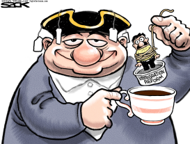 TEA PARTY IMMIGRATION DUNK by Steve Sack