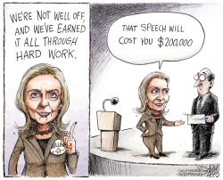 HILLARY WELL OFF by Adam Zyglis