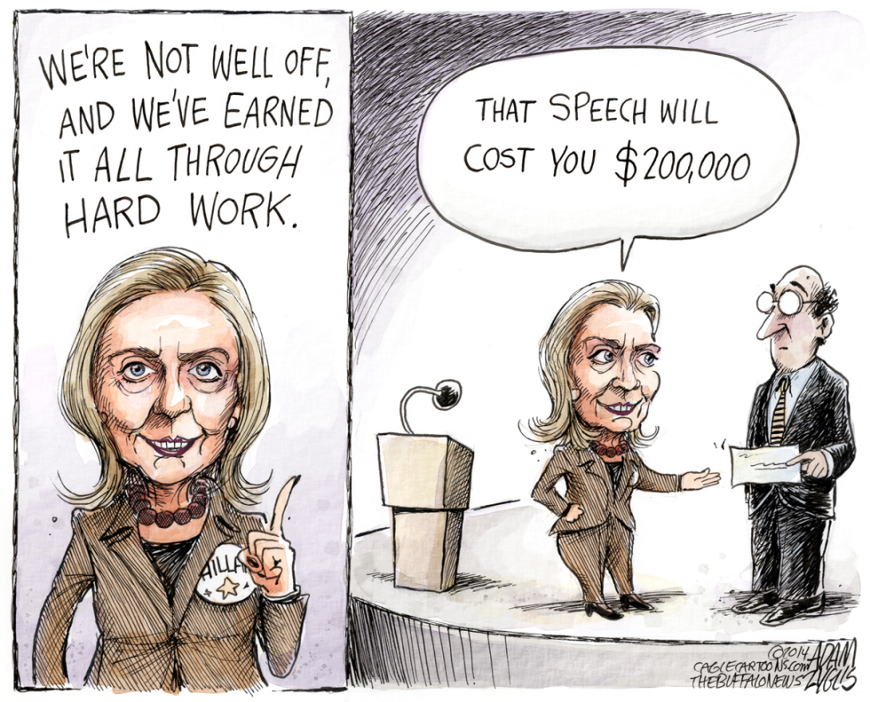  HILLARY WELL OFF by Adam Zyglis