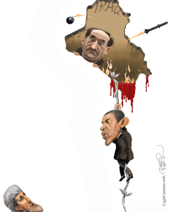 OBAMA AND KERRY HELPING AL MALIKI, IRAQ by Riber Hansson