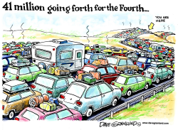 JULY 4TH TRAFFIC FORECAST by Dave Granlund