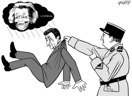 SARKOZY IN POLICE CUSTODY by Rainer Hachfeld