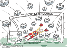 GAY MARRIAGE GOALIE by Pat Bagley