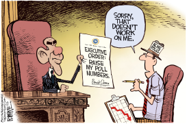 OBAMA POLL NUMBERS by Rick McKee