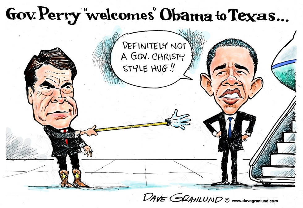  OBAMA AND PERRY MEET IN TEXAS by Dave Granlund