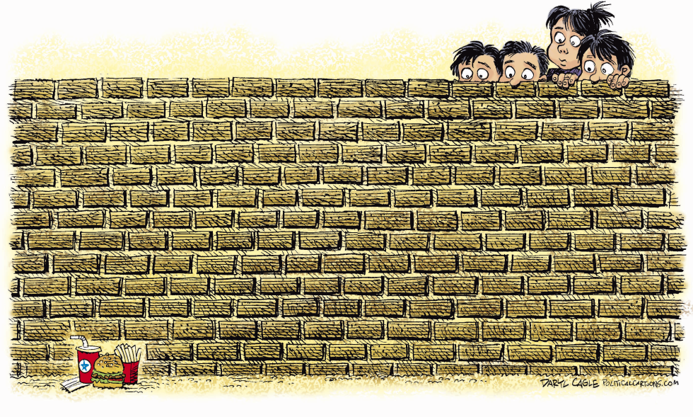  IMMIGRANT KIDS AT THE BORDER by Daryl Cagle