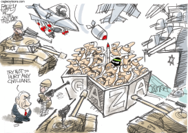 GAZA FISH IN A BARREL  by Pat Bagley