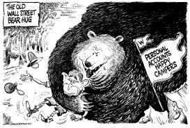 THE WALL STREET BEAR HUG by Mike Lane