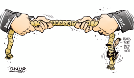 LOCAL NC  BUDGET TUG-OF-WAR by John Cole