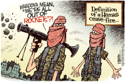 HAMAS CEASE FIRE by Rick McKee