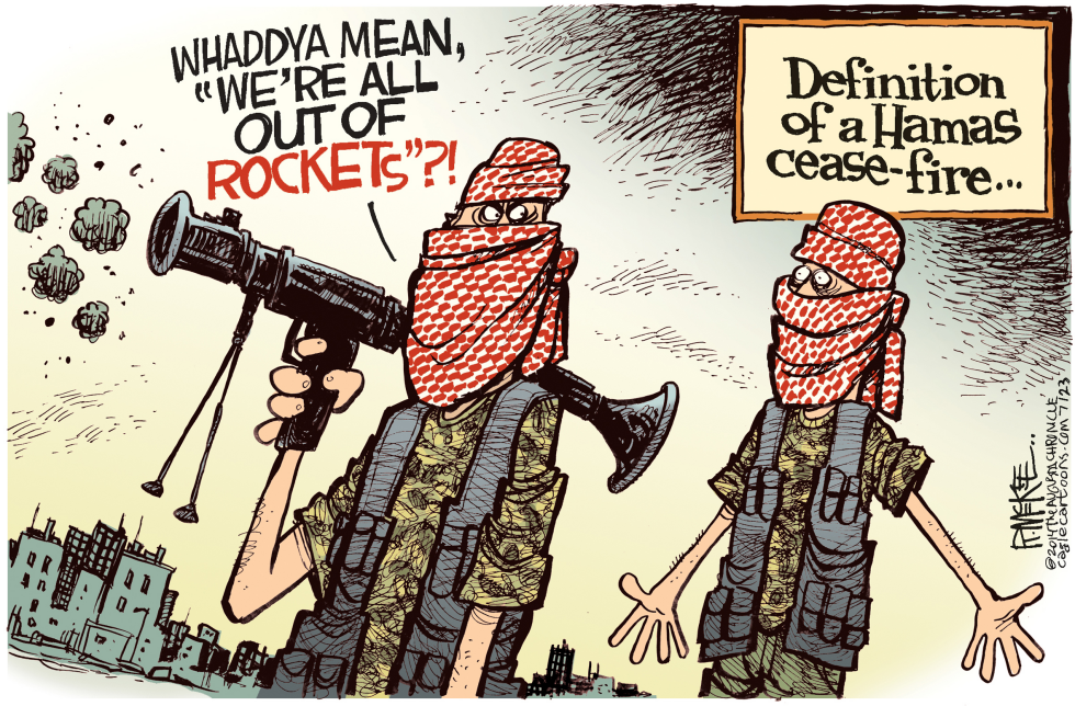  HAMAS CEASE FIRE by Rick McKee