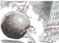 OBAMACARE WRECKING BALL by Pat Bagley